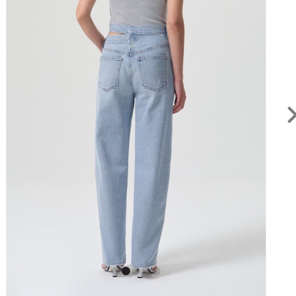 AGOLDE Broken Waistband Jean Organic Cotton Sideline Light Blue Wash 28 - Picture 2 of 9